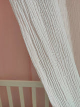 Muslin Cotton Hanging Canopy with Frills Bed Baldachin for Kids Room