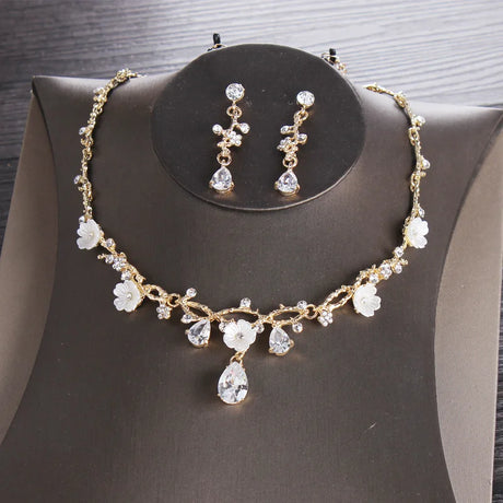 Bridal Jewellery Set - Crown, Earrings & Necklace.