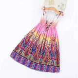 Summer Boho Girls Beach Dress 2 - 12 Years With Necklace Gift