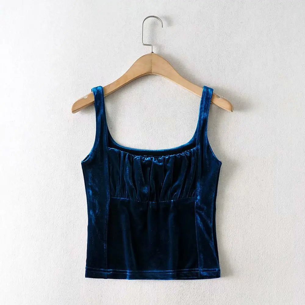 Velvet Tank Tops Y2k Medieval Casual