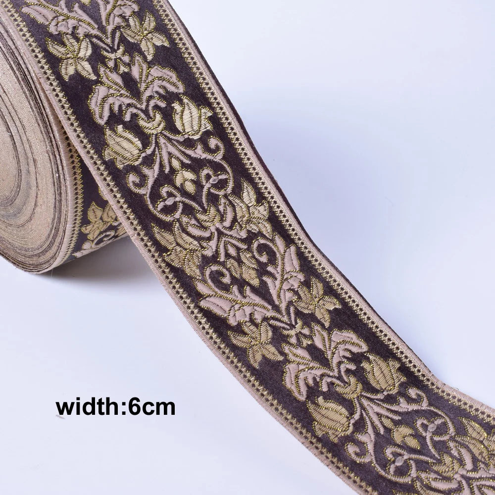 1M Boho Embroidered Jacquard Ribbons Trim DIY Craft