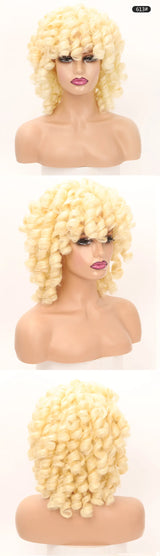 Ringlet Wigs Orange Pink Blonde Cosplay Wigs