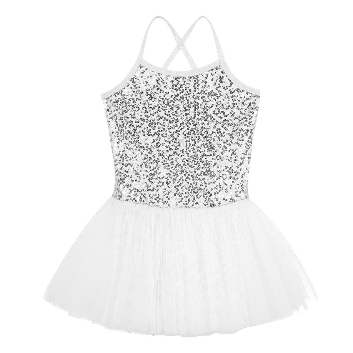 Girls Shiny Sequins Tutu Ballet Dance Dress Leotard Skate Wear Ballerina Fairy Party Costume