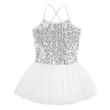 Girls Shiny Sequins Tutu Ballet Dance Dress Leotard Skate Wear Ballerina Fairy Party Costume
