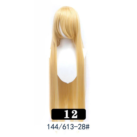 Extra Long Wavy or Straight Wigs with Full Bangs Heat Resistant