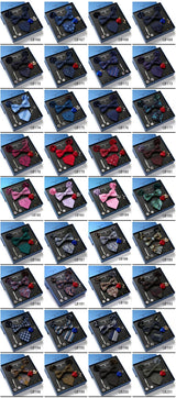 Men's 8pcs Tie Set Wedding Cravat Silk Bowtie Pocket Square Cufflinks Brooch Box Set Gifts For Men