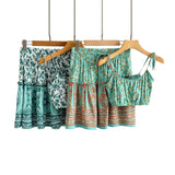Chaima's Boho Two Piece Sets Mini Skirts and Crop Top