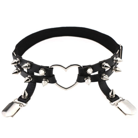 Studded Heart Thigh Garter