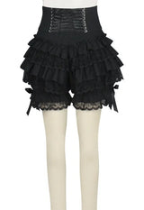 Red and Black Gothic Steampunk Lolita Ruffle Lace Cotton Bloomers