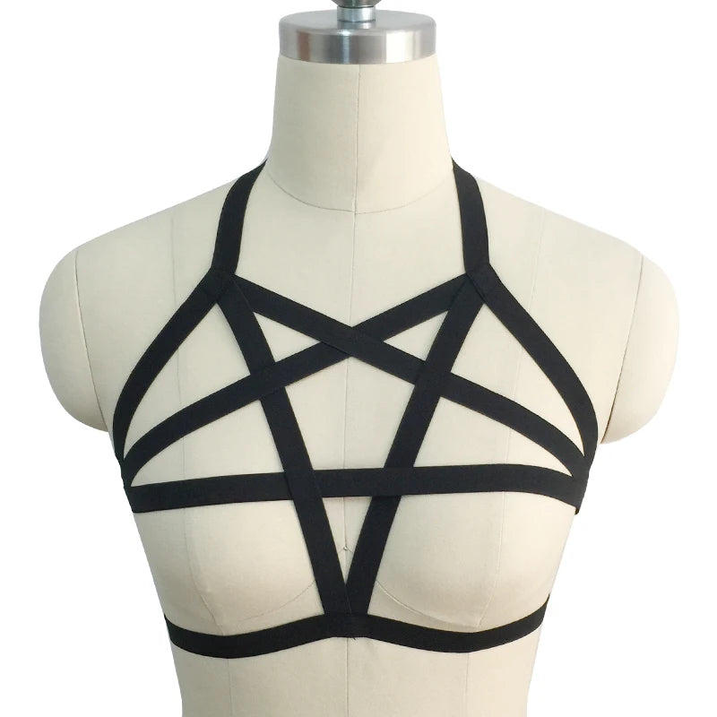 Pentagram Punk Harness Cage Body Harness