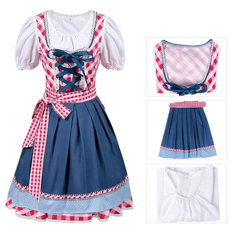 Oktoberfest Costume Dress Women Germany Beer Maid Tavern Waitress Cosplay