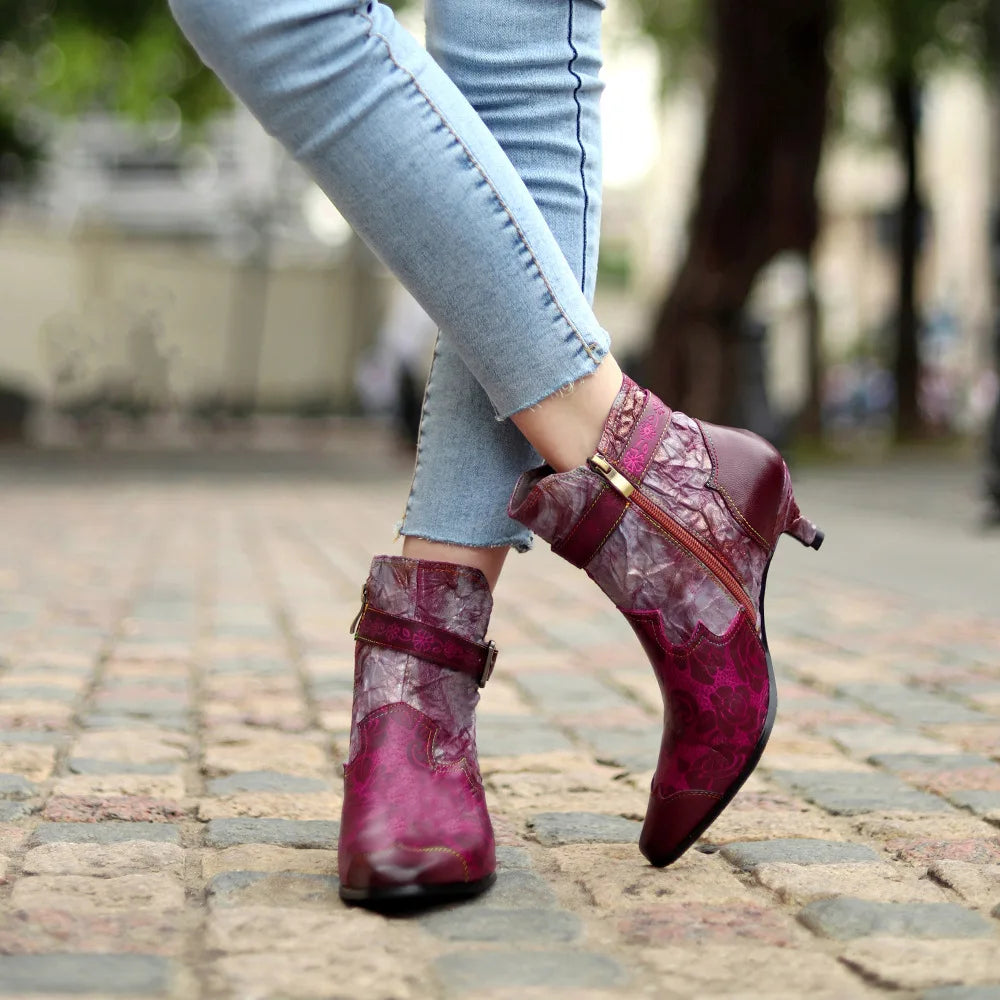 Serafina Rose's Genuine Leather Ankle Boots