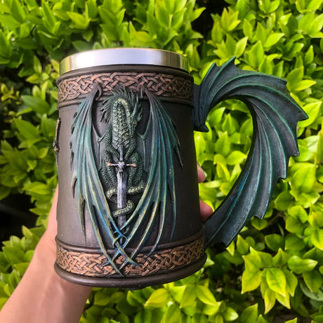 Green Dragon Drinking Mug Beer Stein Tankard 17 oz