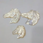 Natural Mother of Pearl Seashell Carved Horse Head Pendant DIY Jewellery Making