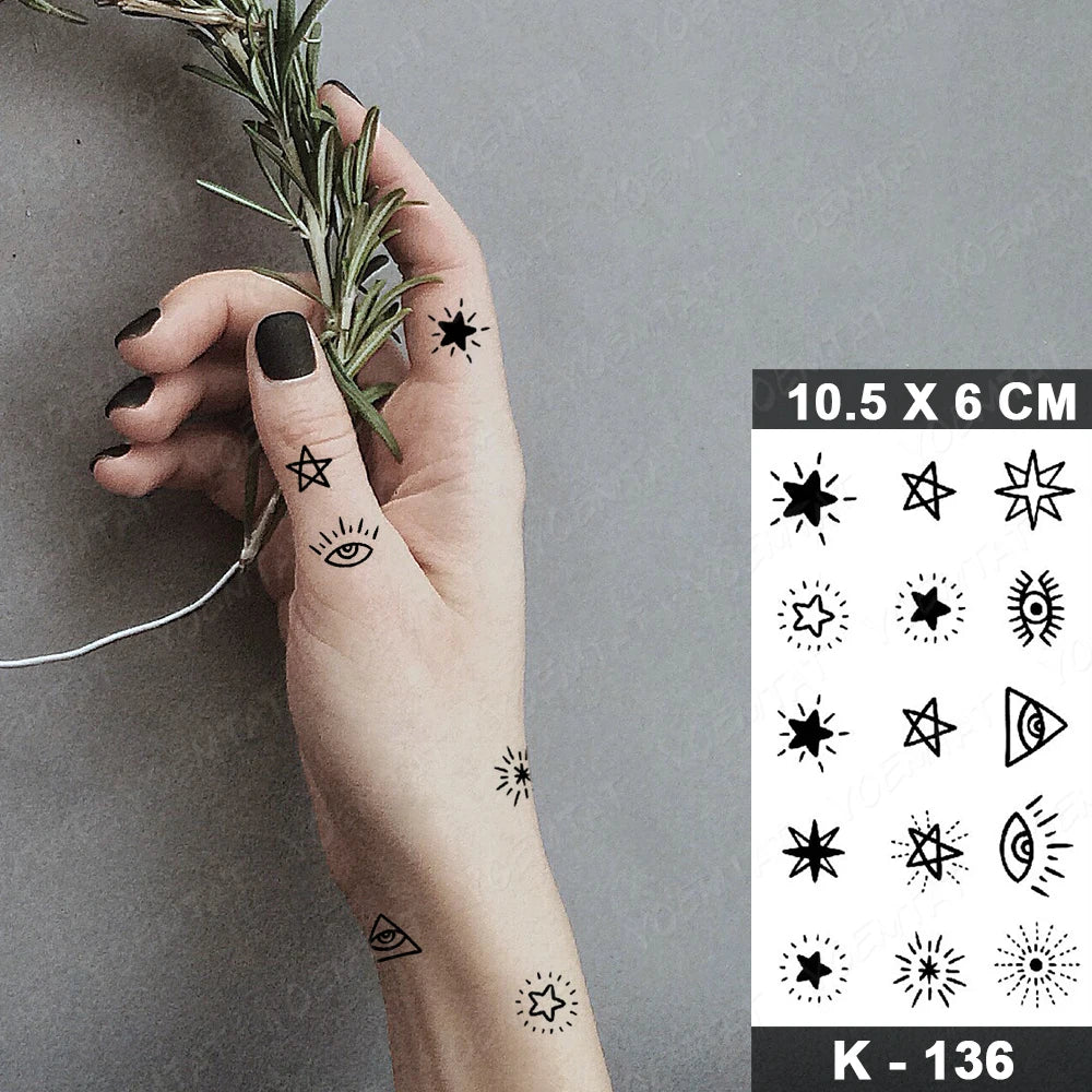 Small Simple Line Drawing Temporary Tattoos
