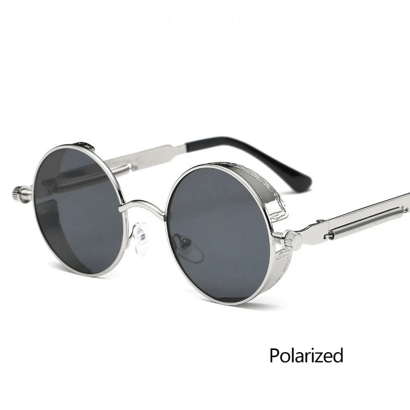Leon's Round Polarised Sunglasses Steampunk UV400