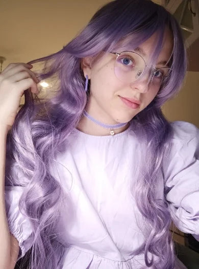 Extra Long Wavy or Straight Wigs with Full Bangs Heat Resistant.
