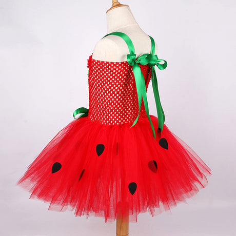Red Sweet Strawberry Tutu Dress Halloween Costumes