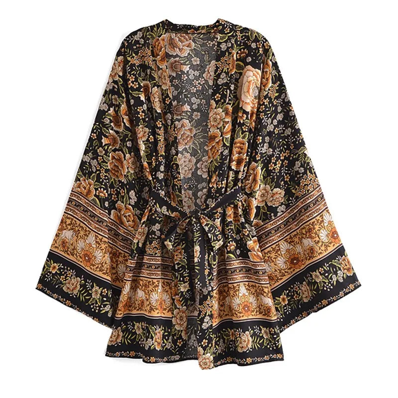 Boho Cover Ups Short Kimono