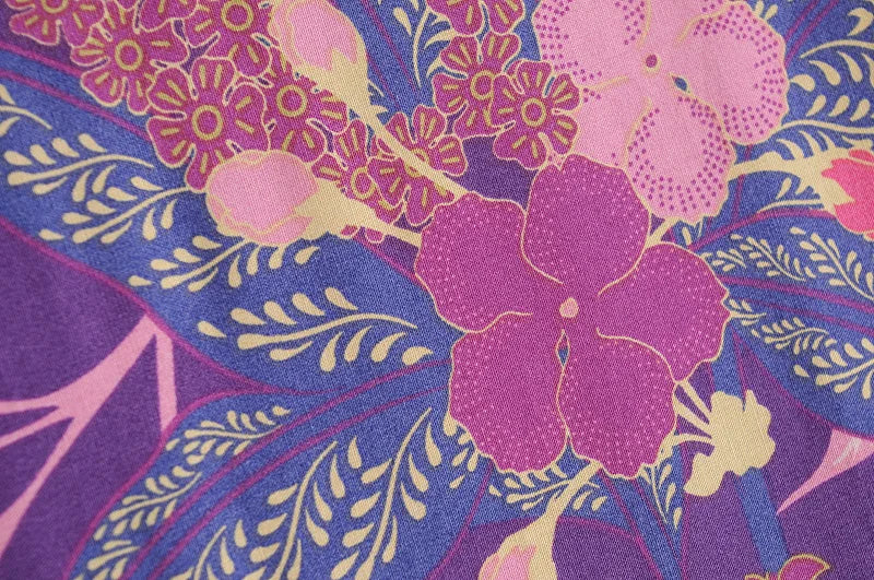 Elhiza's Purple Boho Long Kimono Robe Cover-up