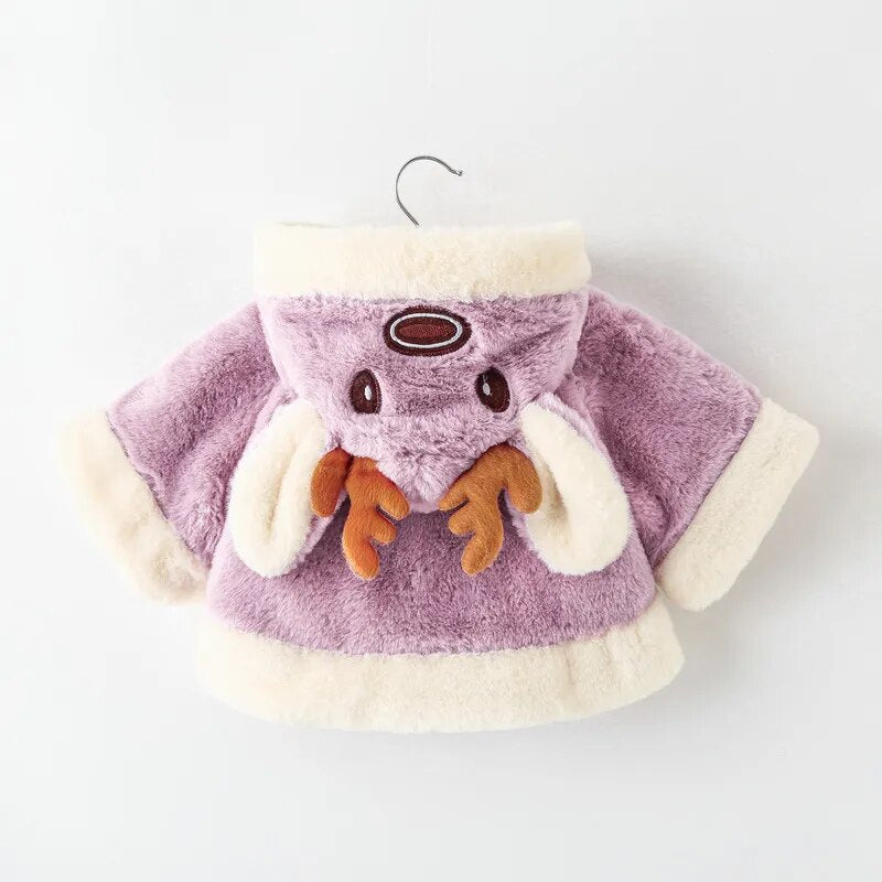 Christmas Deer Plush Baby Jacket