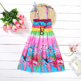 Summer Boho Girls Beach Dress 2 - 12 Years With Necklace Gift