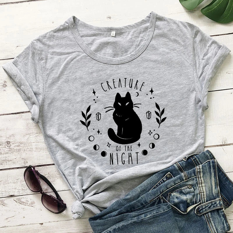 Creature Of The Night Black Cat T-shirt