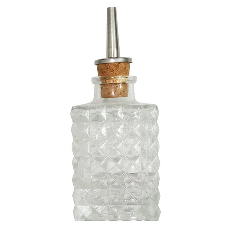 Cocktail Bitters Bottles Vintage Glass Design with Cork and Stainless Steel Dasher Tops