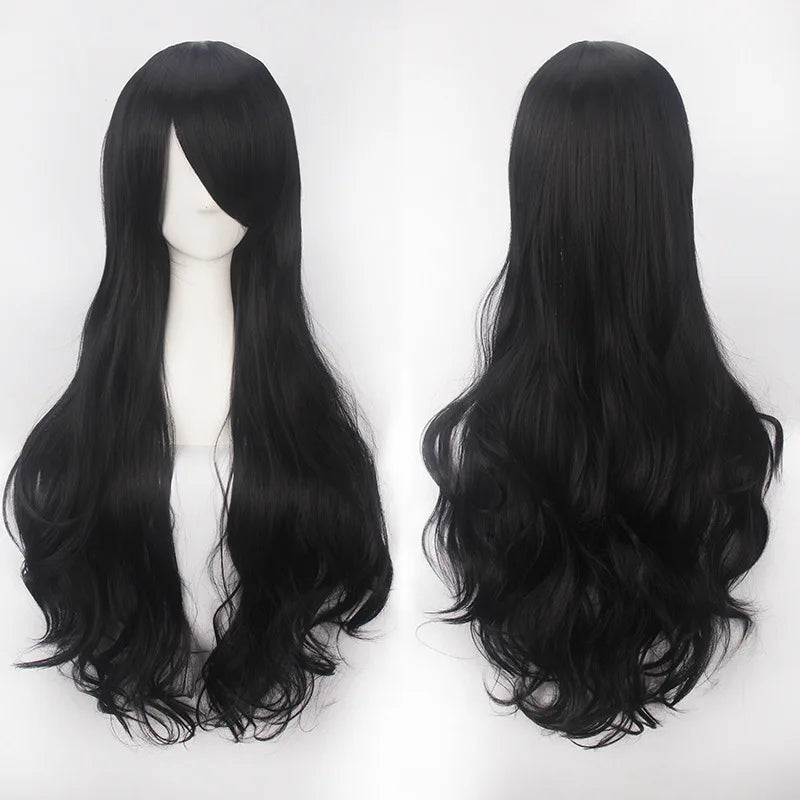Extra Long Wavy or Straight Wigs with Full Bangs Heat Resistant