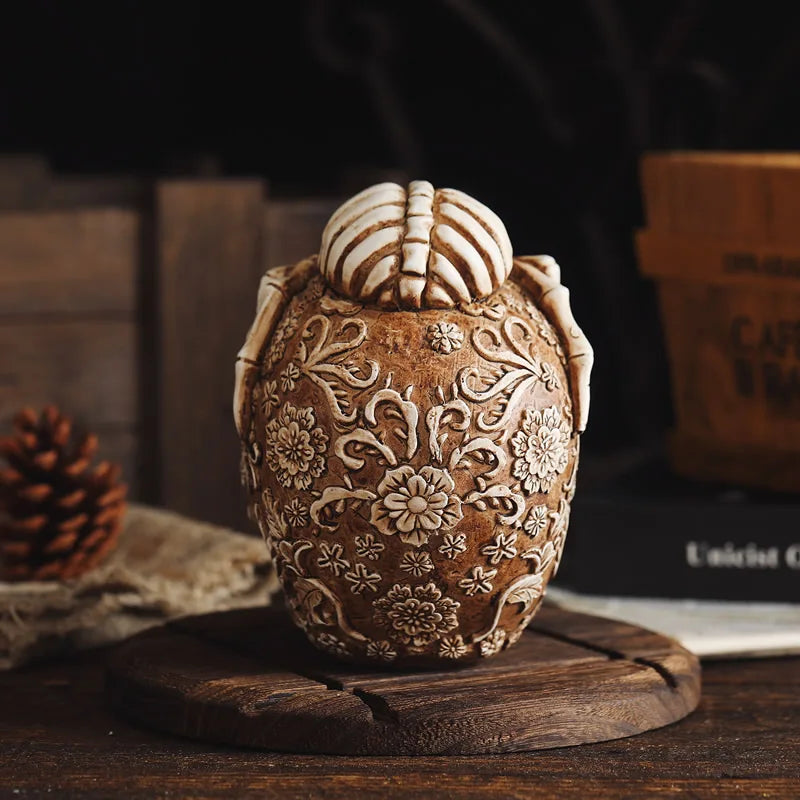 Skull And Spider Resin Statues Skeleton Dark Academia Home Office Desk Decor Halloween Party Decoration