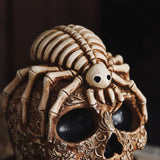 Skull And Spider Resin Statues Skeleton Dark Academia Home Office Desk Decor Halloween Party Decoration