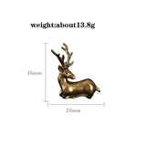 Copper Deer Elk Reindeer Figurine Tea Pet