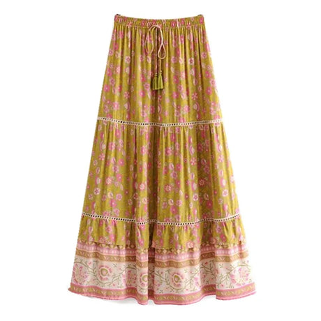 Cara's Boho Bow Front Crop Top Matching Maxi Skirt