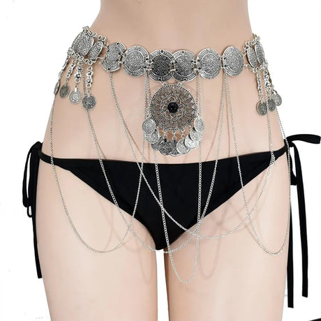 Gypsy Silver Shimmy Belts Belly Dance Hip Jewellery