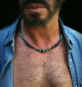 Black and Turquoise Stone Necklace