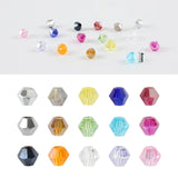 3 4 6mm Bicone Crystal Beads Box Multi-faceted Set 15 Grid Loose Spacer Kit for Jewellery Making DIY