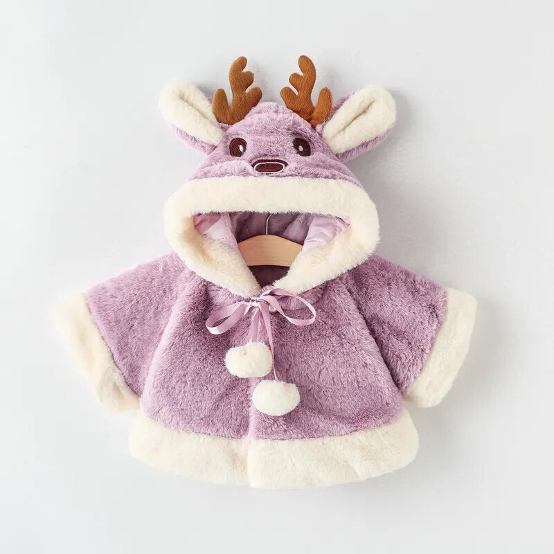 Christmas Deer Plush Baby Jacket