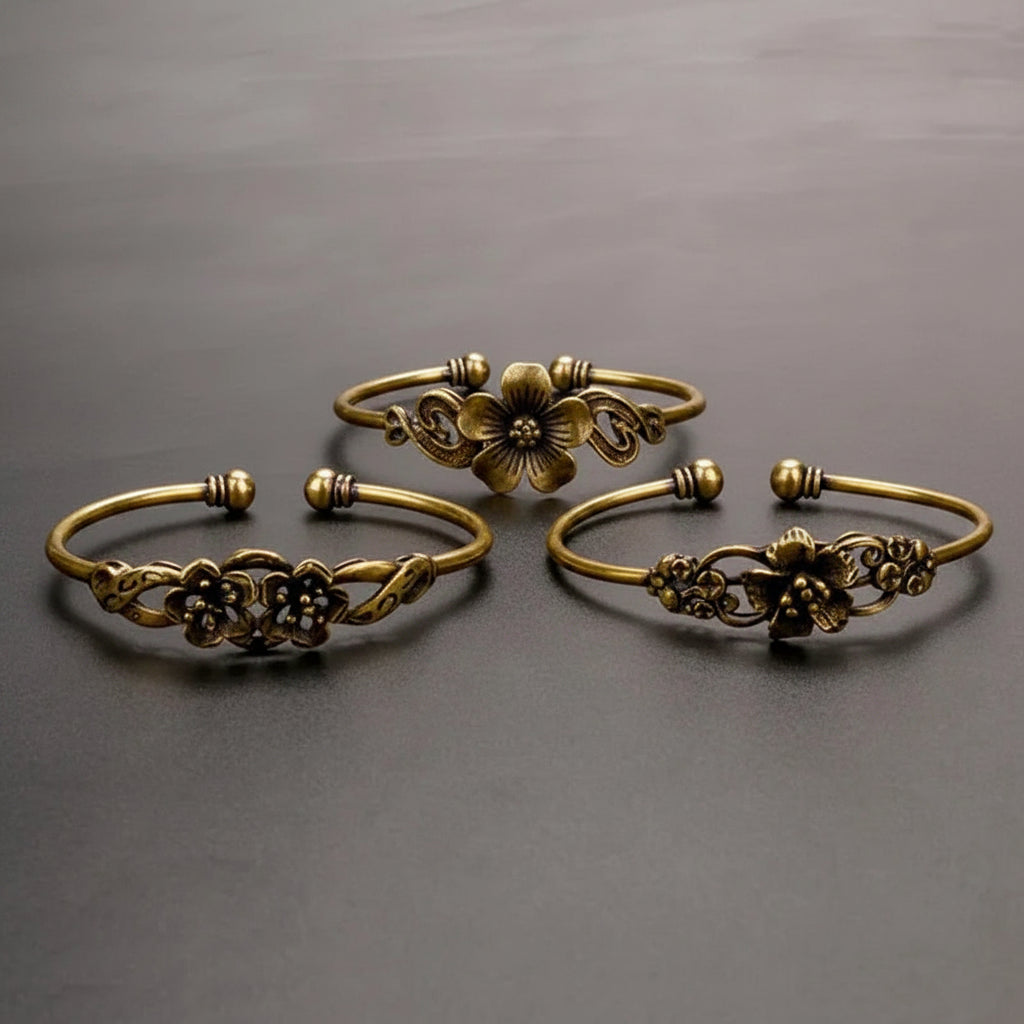 Pure Copper Flower Bangles