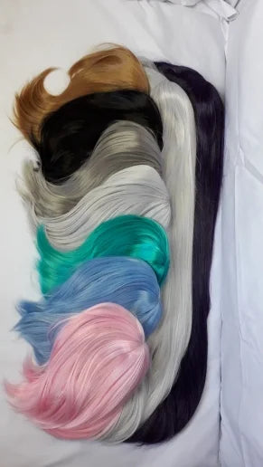 Extra Long Wavy or Straight Wigs with Full Bangs Heat Resistant.