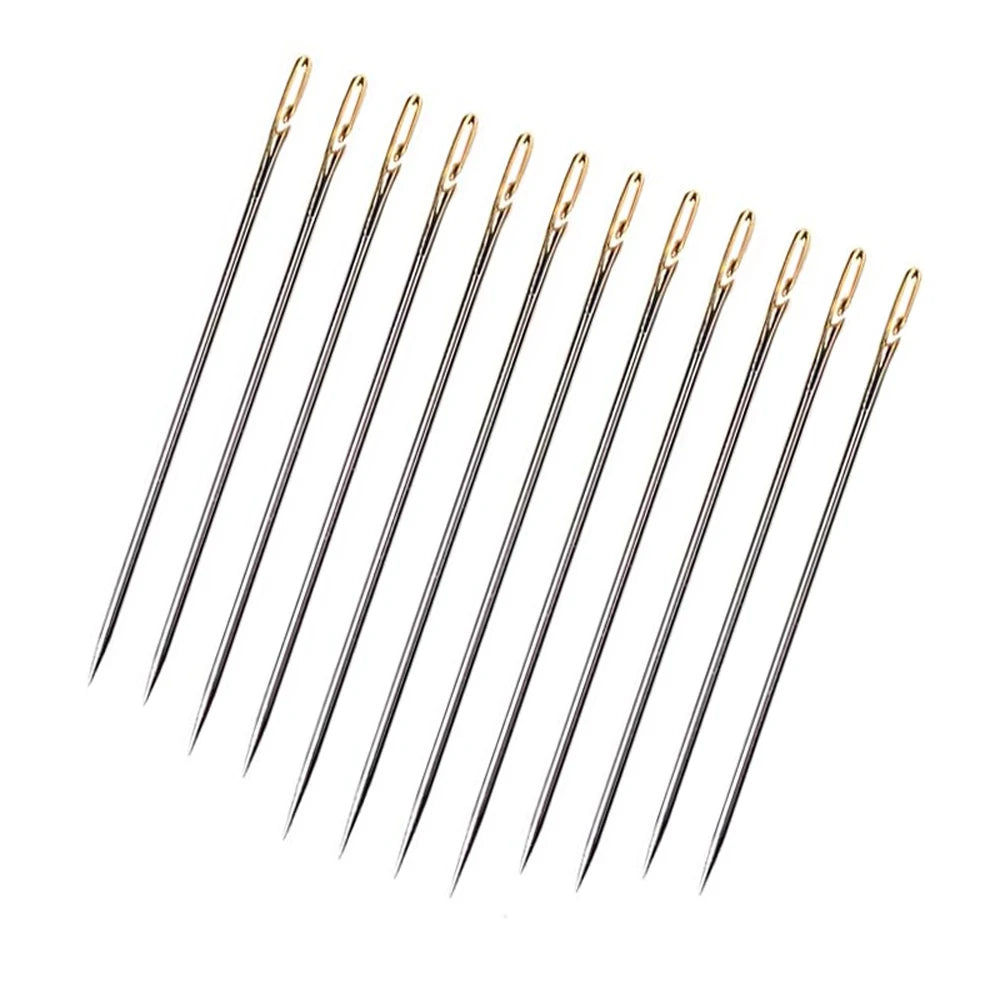 Vintage Needle Case 24pcs Self Threading Needle Pins Hand Sewing Needles DIY Sewing Tools