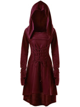 Archer's Goblincore Hooded  Lace Up Tunic Dress