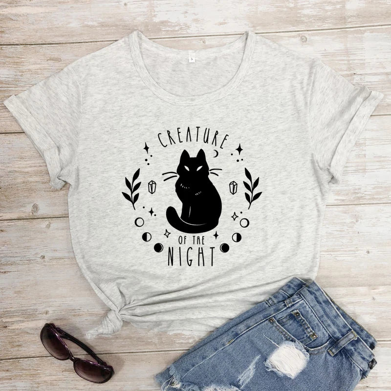 Creature Of The Night Black Cat T-shirt