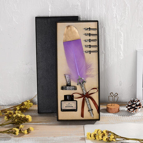 Calligraphy Feather Quill Fountain Pen Set Gift Box
