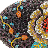 Woodland Rose Crystal Flower Evening Clutch Bags Cocktail Minaudiere Handbags