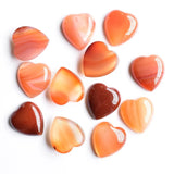 Twelve Natural Stone Heart Shape Cabochons for Jewellery Making 25mm