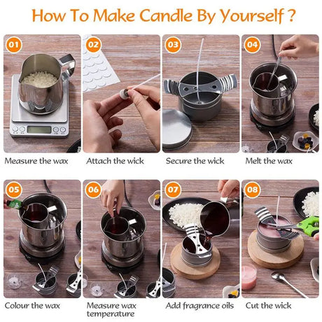 Candle Making Kit Pouring Pot Wicks Sticker DIY Candle Craft Tools