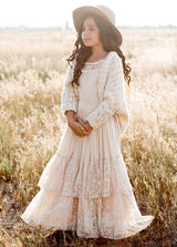 Girls Maxi Lace Chiffon Photoshoot Dresses For 3-15 Years