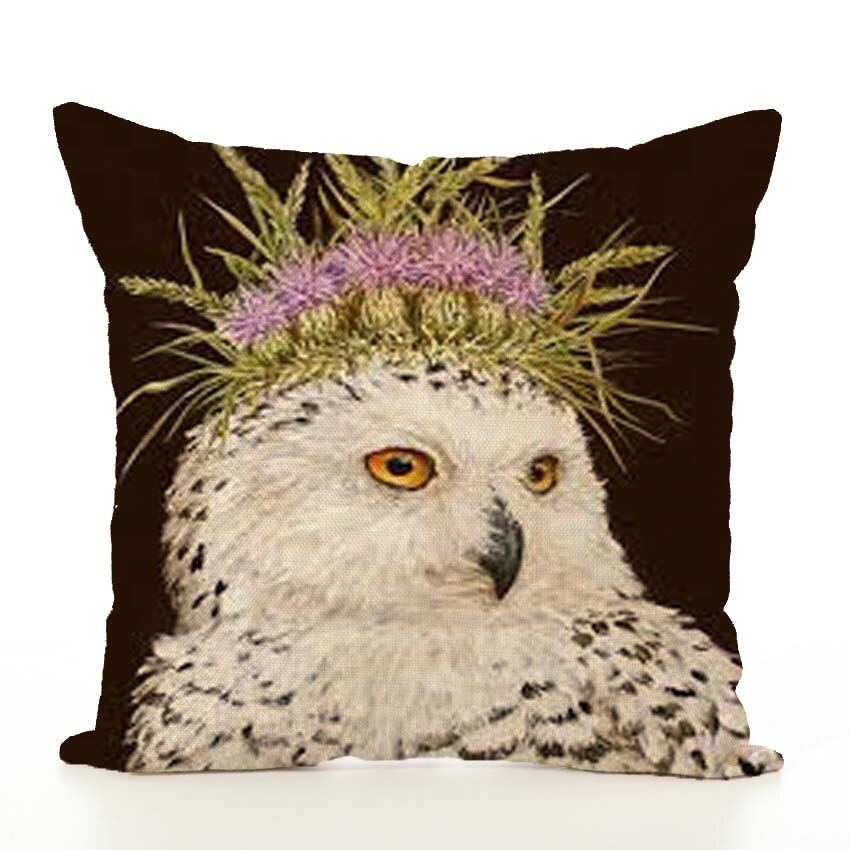 Spring Frolic Decorative Cushion Covers Squirrel Bird Bear Fox Printed Cotton Linen Pillowcase