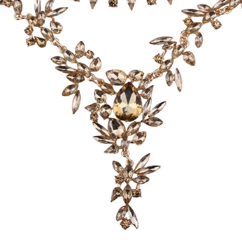 Golden Brambles Crystal Collar Choker Necklace