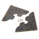 Two Decorative Metal Box Corners 54mm Furniture Jewellery